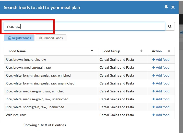 rice varieties in database